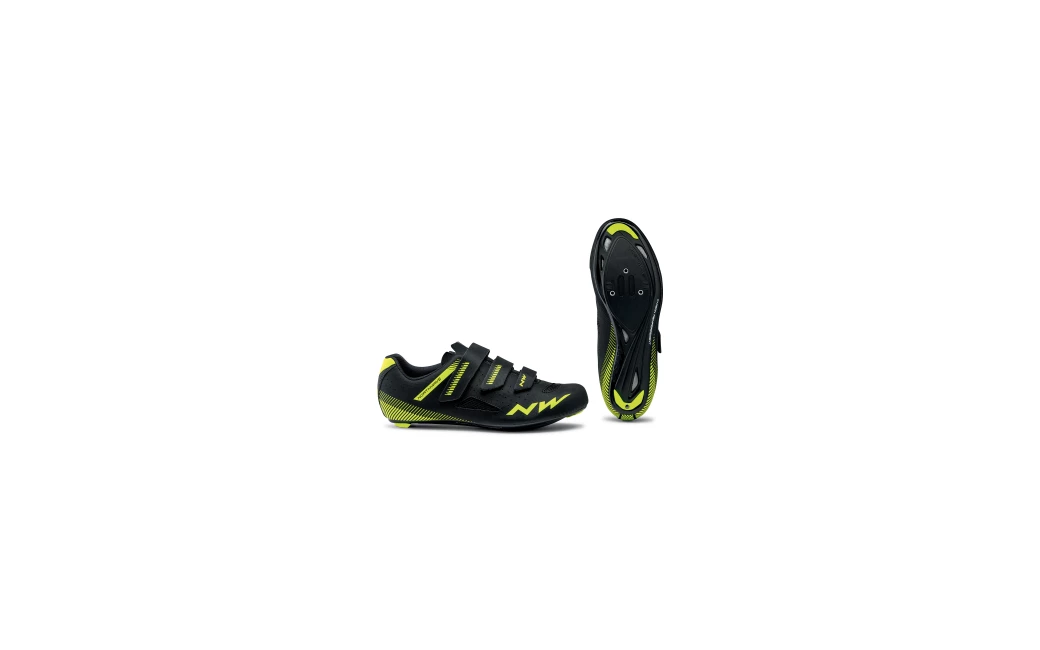 Chaussures Route Northwave Core Velcro Noir/Jaune
