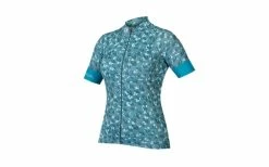 Maillot Manches Courtes Femme Endura Canimal Edition Limitée Bleu-Vert - 2021